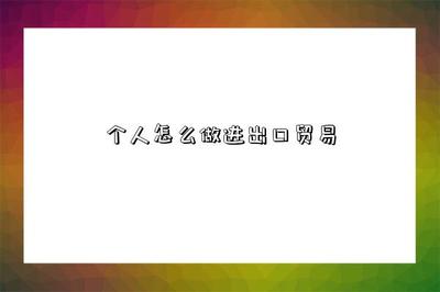 個人如何涉足進出口貿(mào)易及運用代理服務(wù)指南